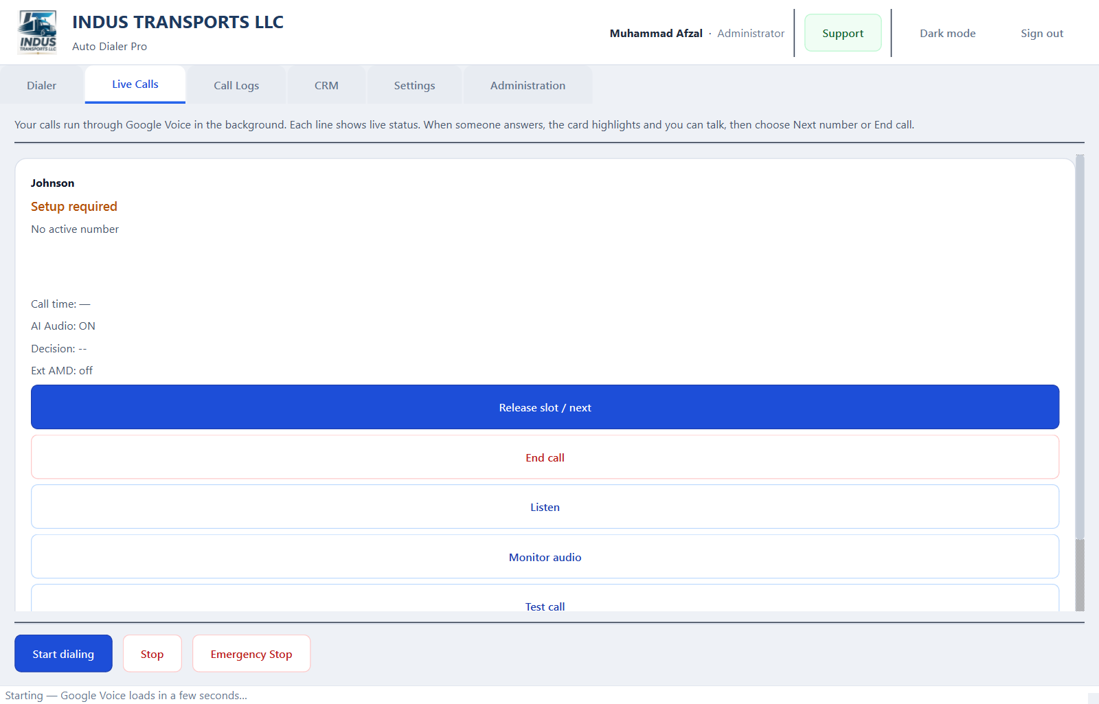 Auto Dialer — Multi-Slot Agent preview